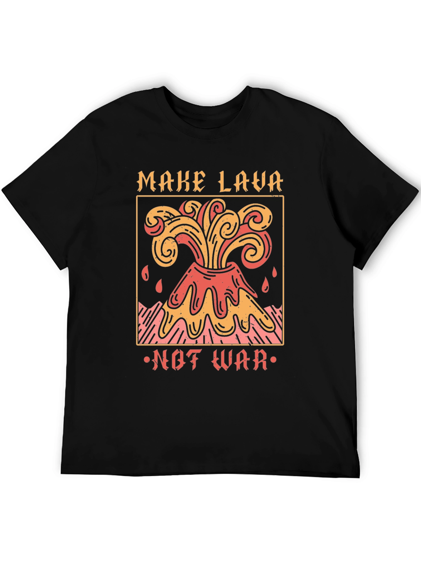 Black Make Lava Not War Graphic T-Shirt view 5