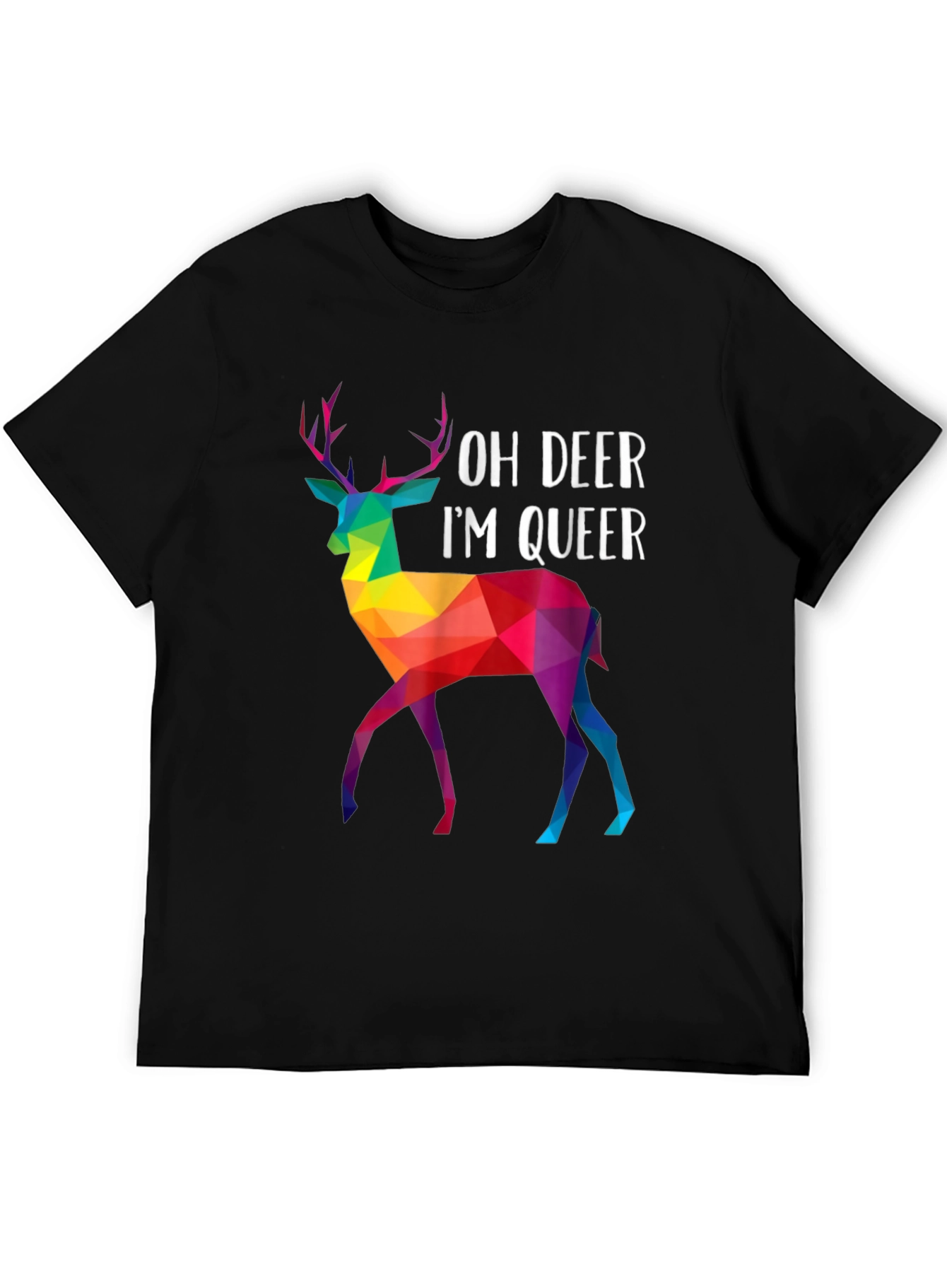 Black Oh Deer I'm Queer Pride T-Shirt view 5