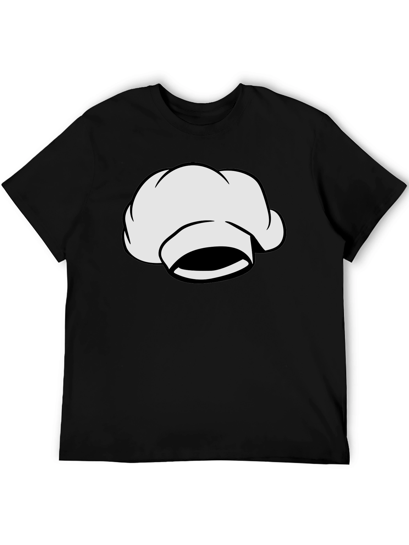 Black Chef Hat Graphic Tee - Black Cotton T-Shirt view 5