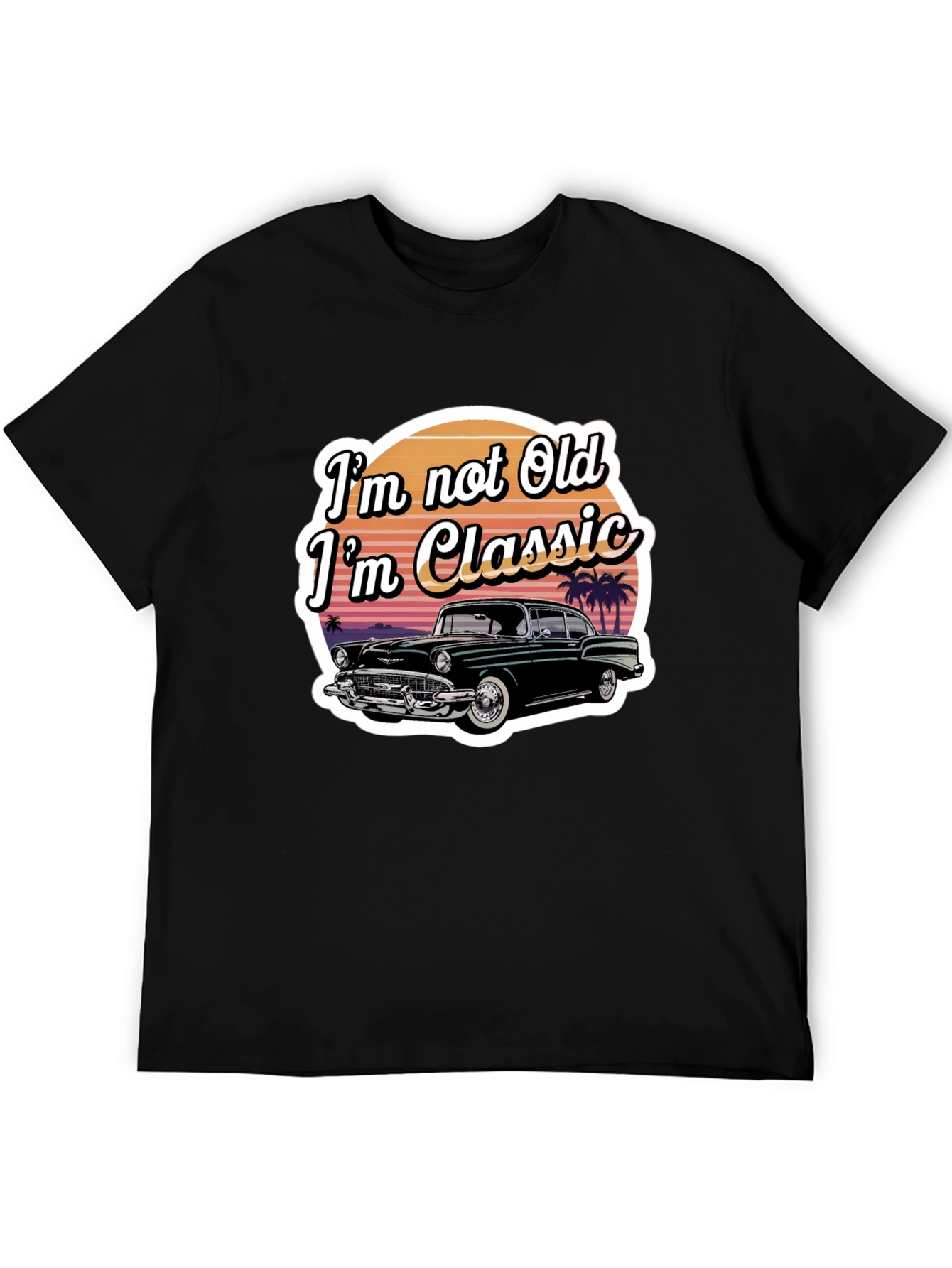 Black Classic Car T-Shirt - "I'm Not Old, I'm Classic" view 5