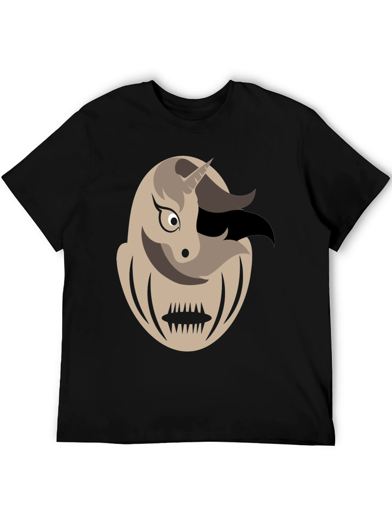 Black Unicorn Monster Graphic Tee - Men's Black T-Shirt view 5