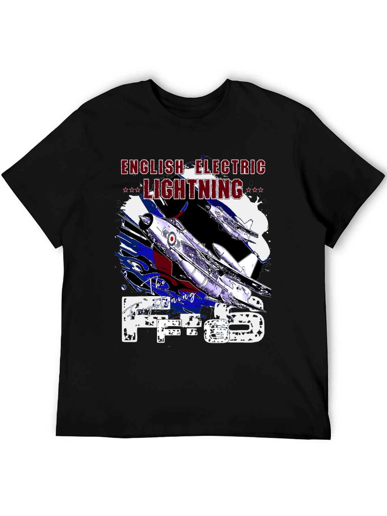 Black English Electric Lightning F.6 T-Shirt view 5