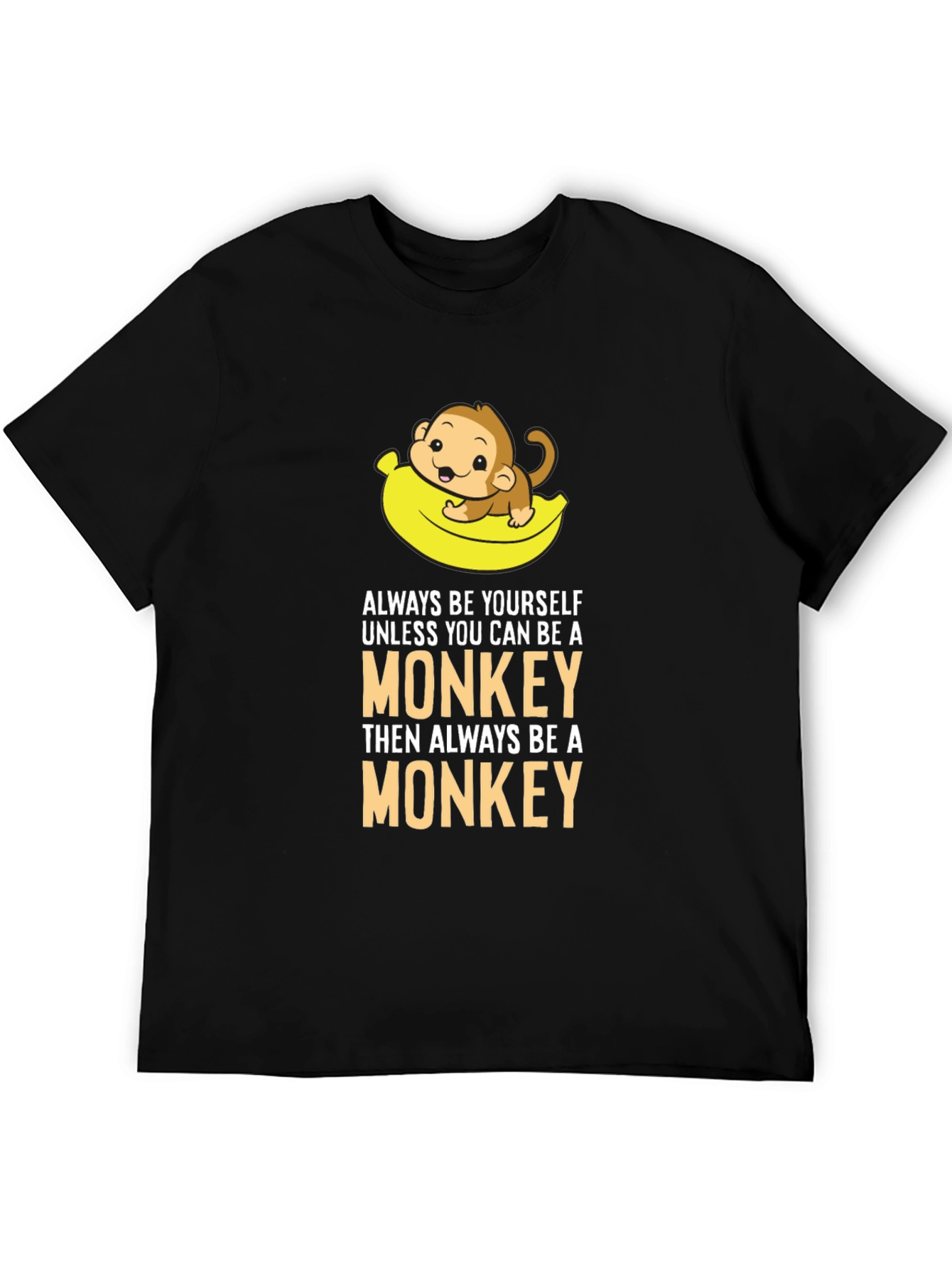 Black Always Be a Monkey Graphic T-Shirt - Novelty Tee view 5