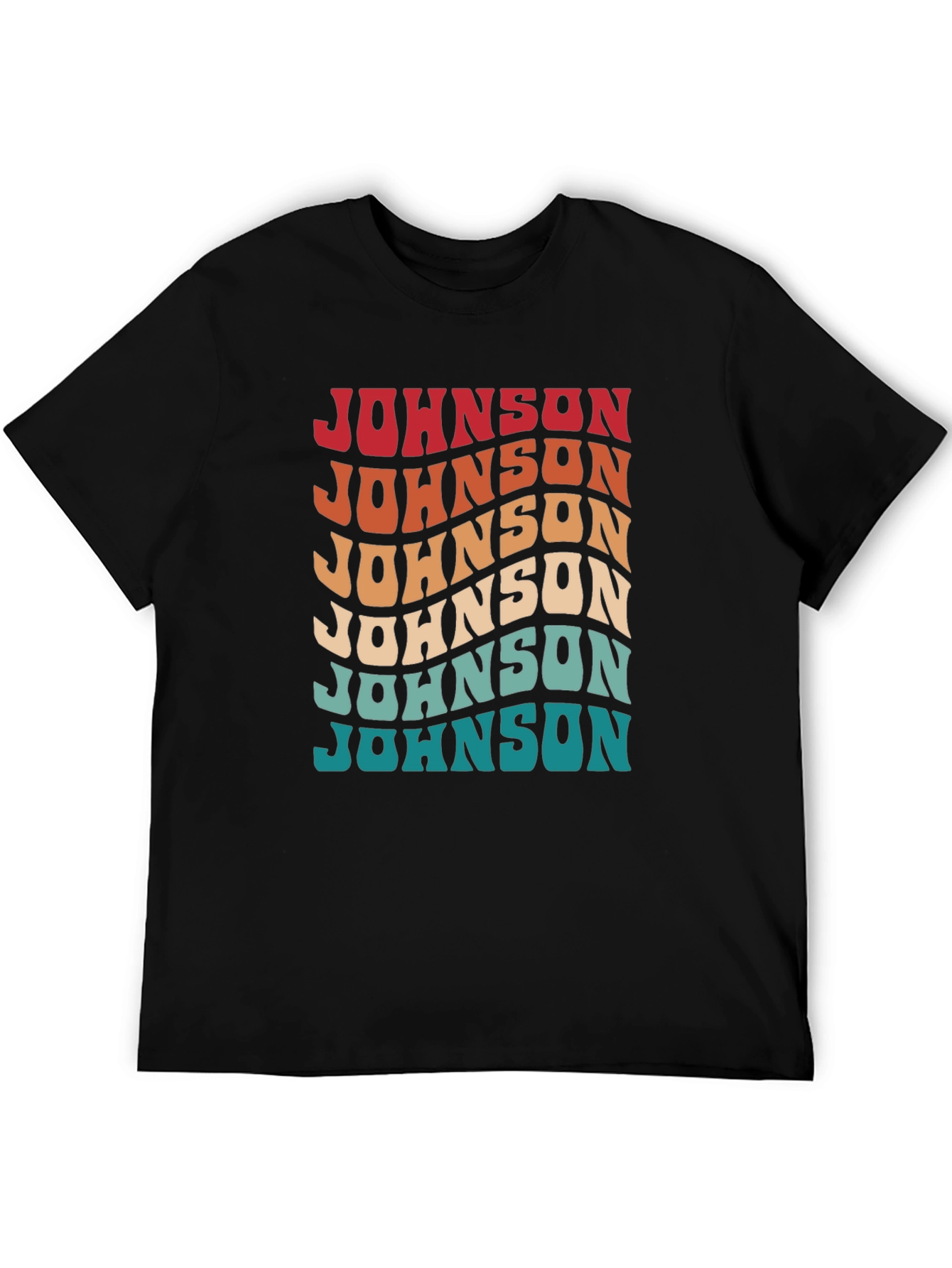 Black Retro "Johnson" Graphic Tee view 5