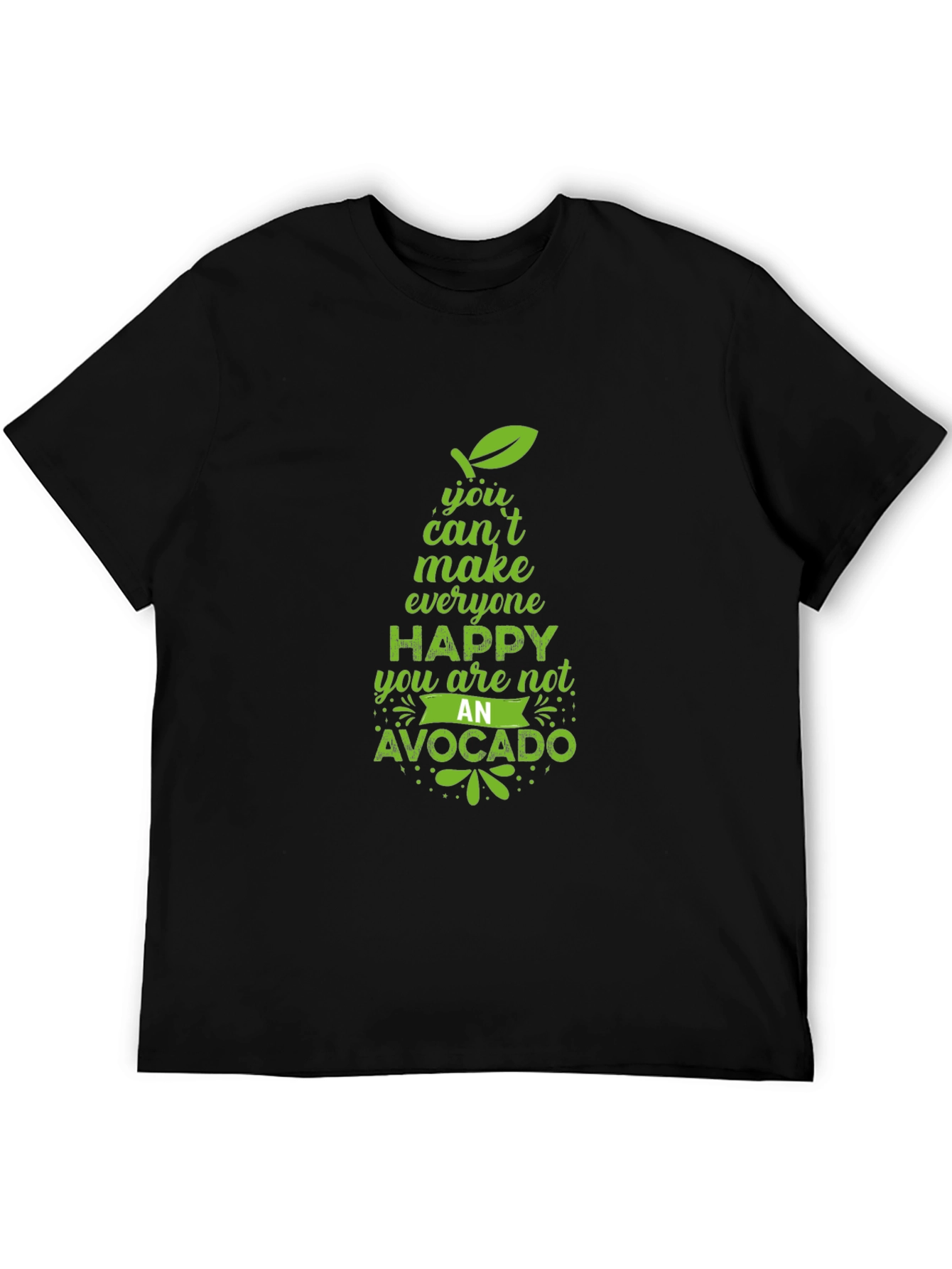 Black Avocado Happy T-Shirt - Funny Graphic Tee view 5