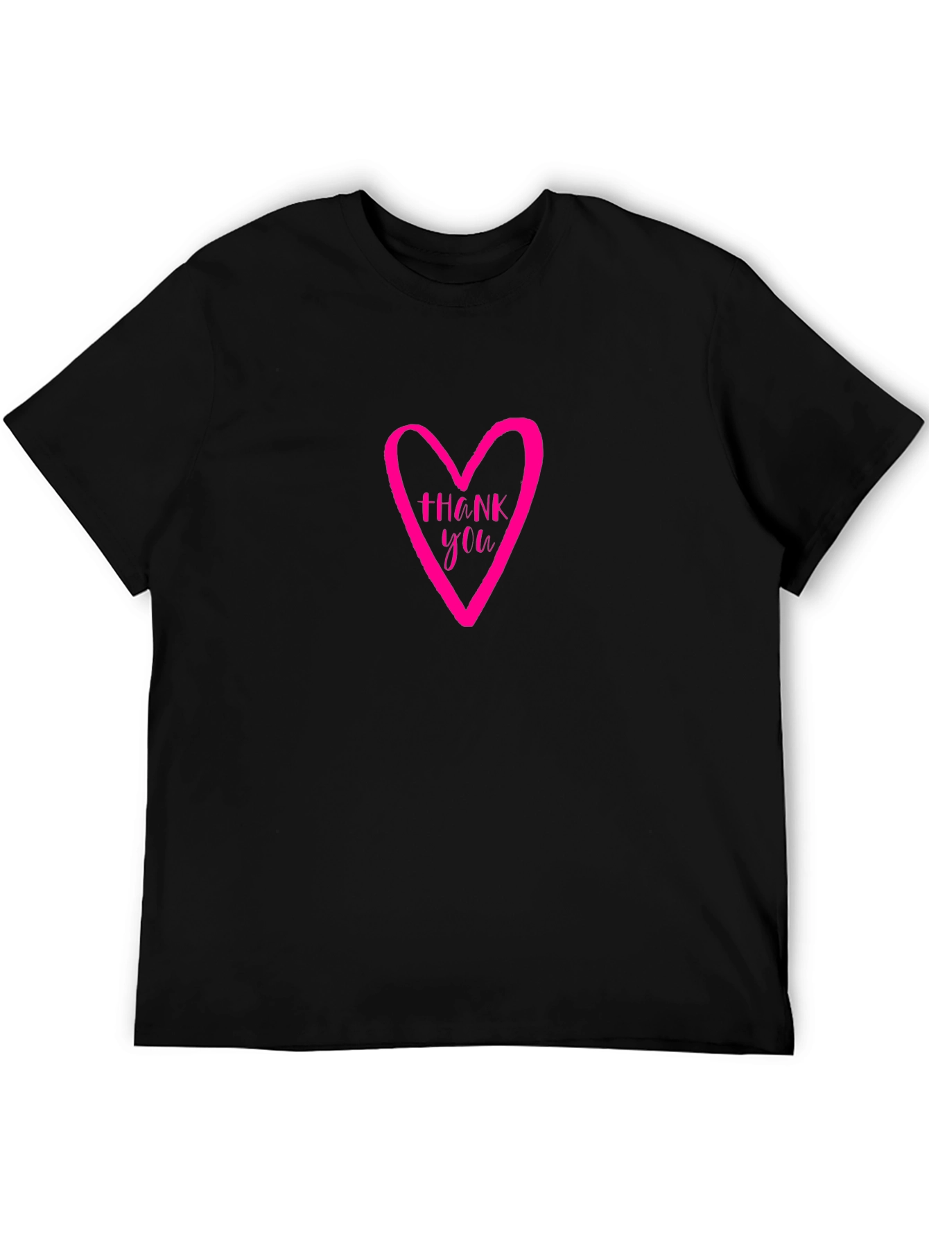 Black Thank You Heart Graphic Tee - Trendy Casual Shirt view 5