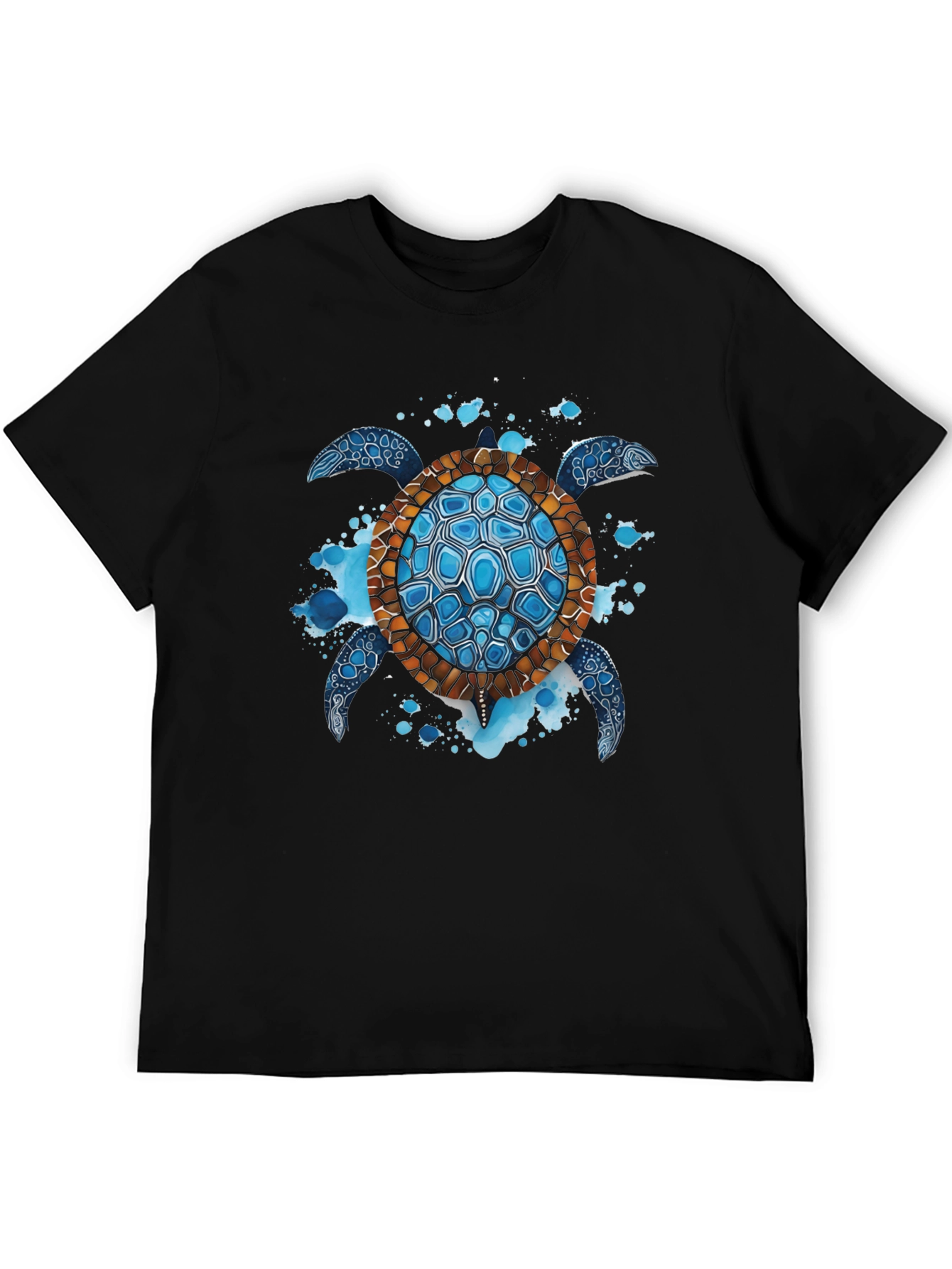 Black Sea Turtle Graphic T-Shirt - Unique Ocean Lover Tee view 5