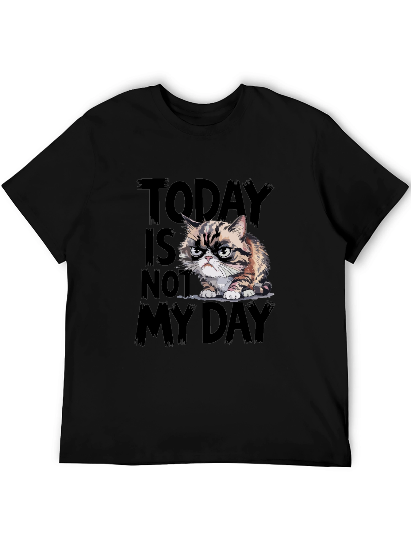 Black Grumpy Cat T-Shirt - Today Is Not My Day view 5