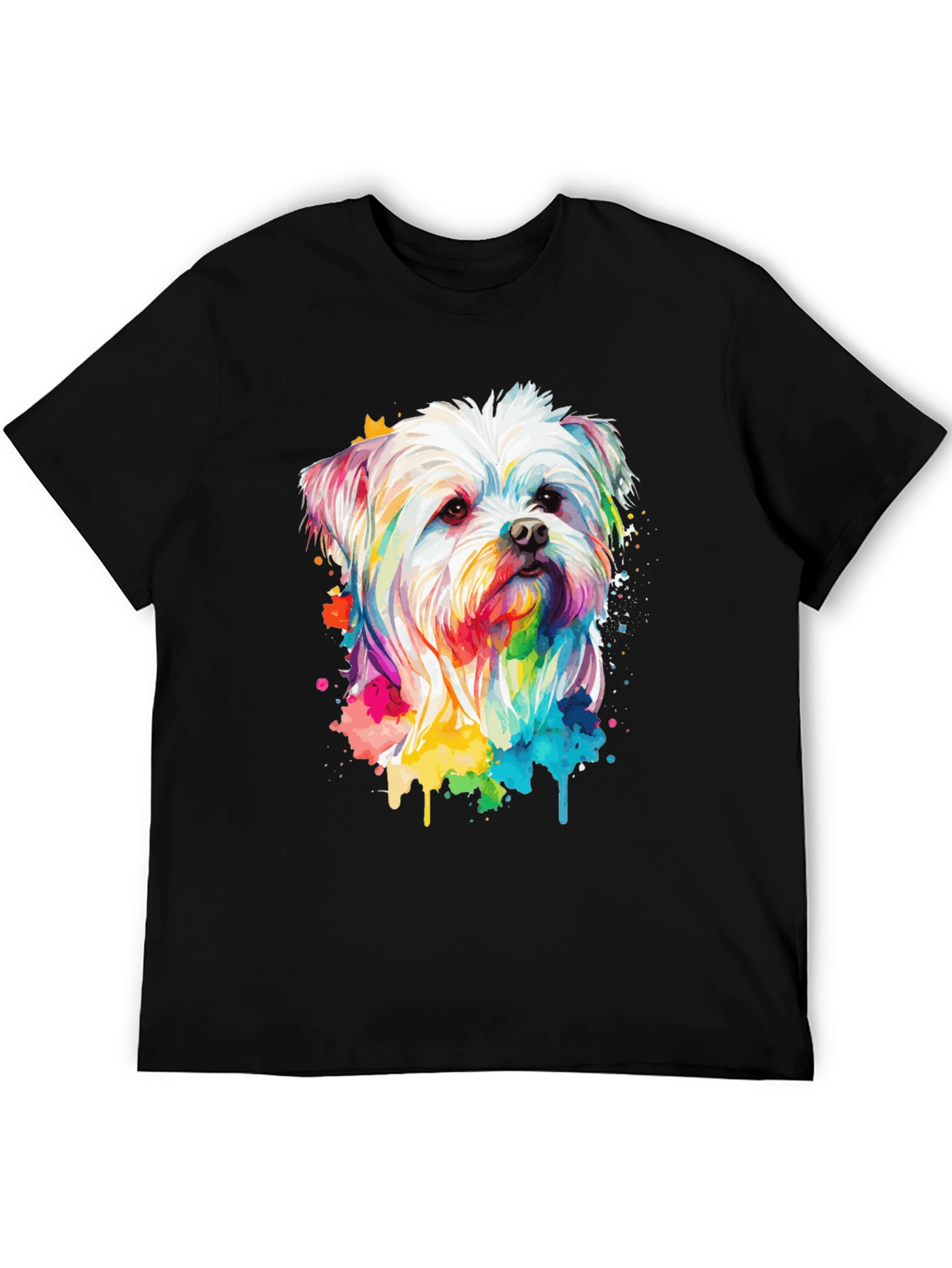 Black Rainbow Dog T-Shirt view 5