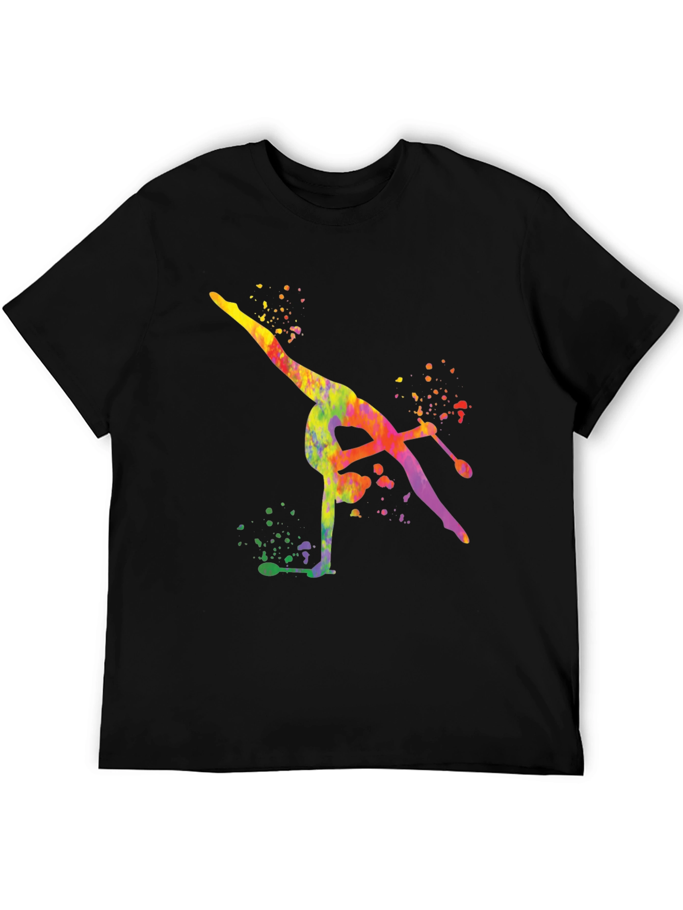 Black Watercolor Gymnastics T-Shirt view 5