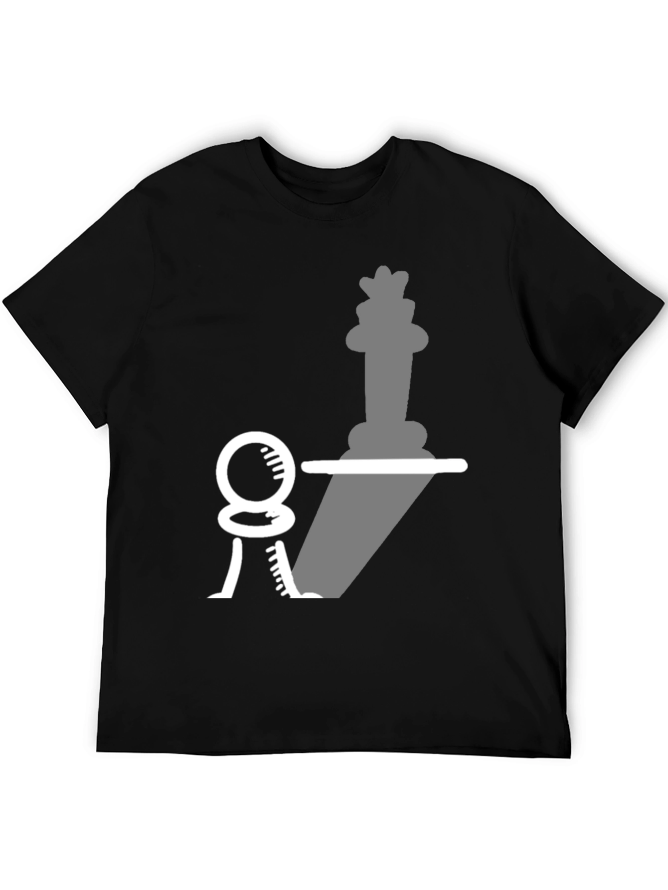 Black Chess Piece Shadow T-Shirt - Pawn to King view 5