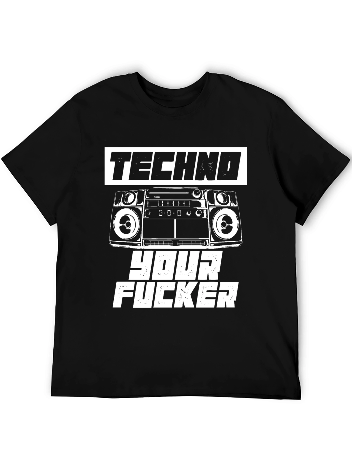 Black Techno Your F*cker Graphic T-Shirt view 5