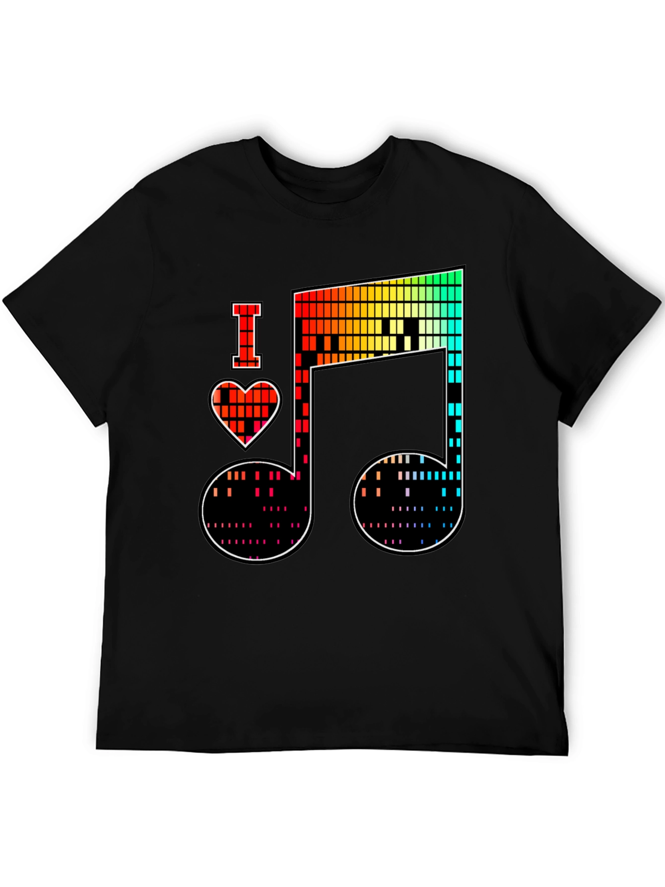 Black I Heart Music Note Graphic Tee - Black view 5