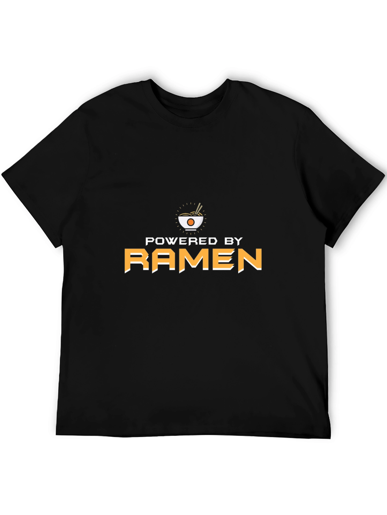 Black Powered by Ramen T-Shirt - Unisex Black Tee view 5