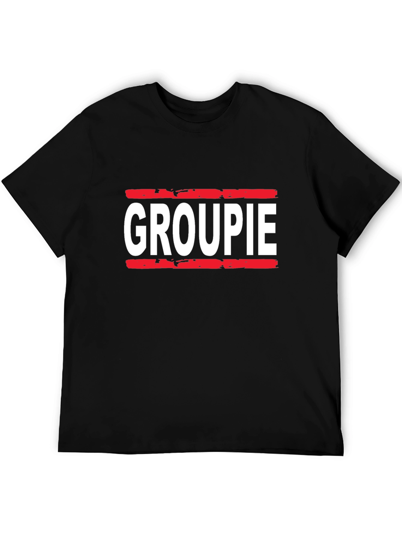 Black Groupie Graphic Tee - Black Cotton T-Shirt view 5