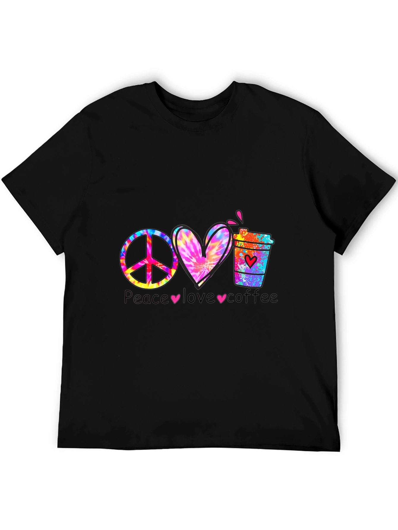 Black Peace Love Coffee Graphic Tee view 5