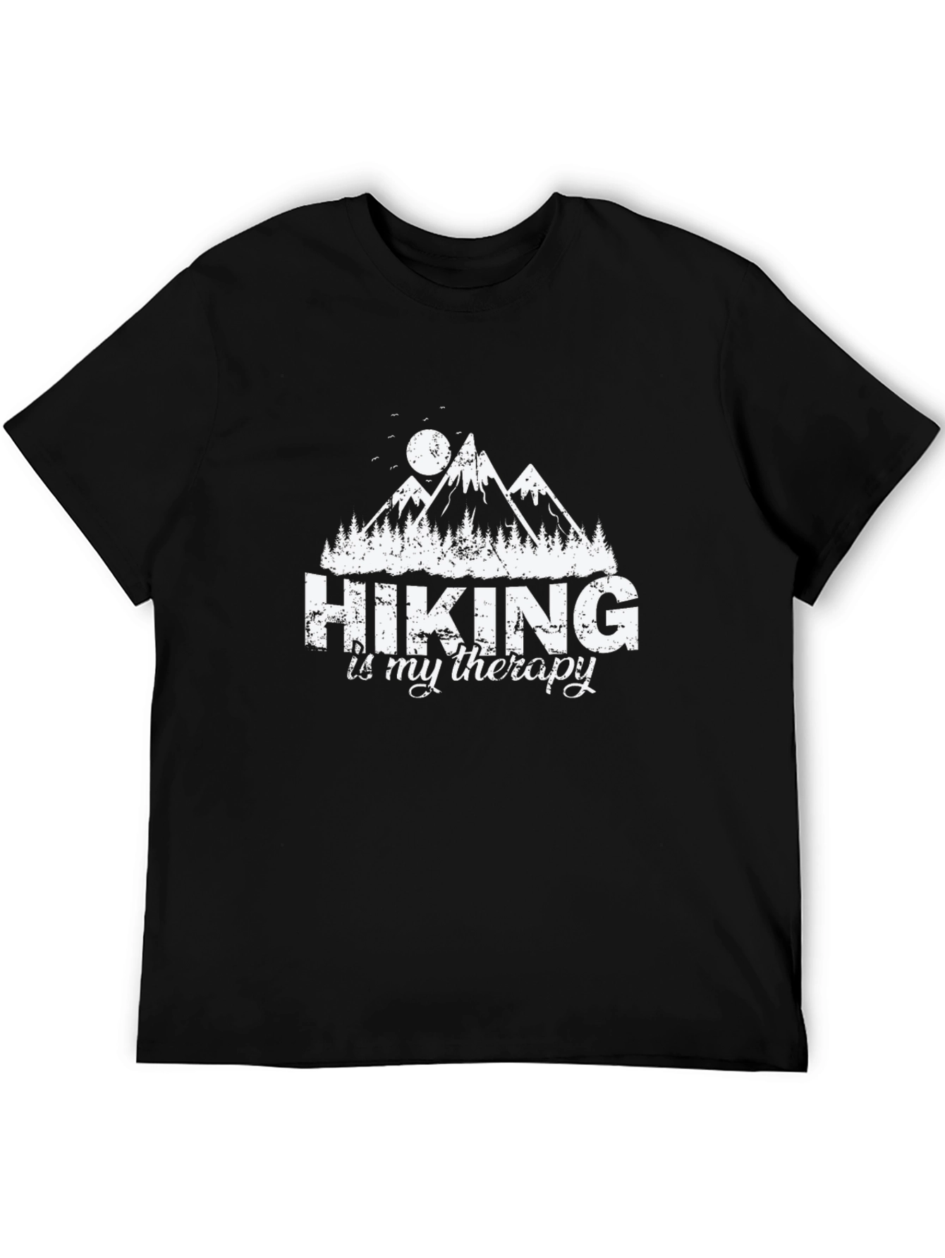 Black Hiking Is My Therapy Graphic T-Shirt view 5