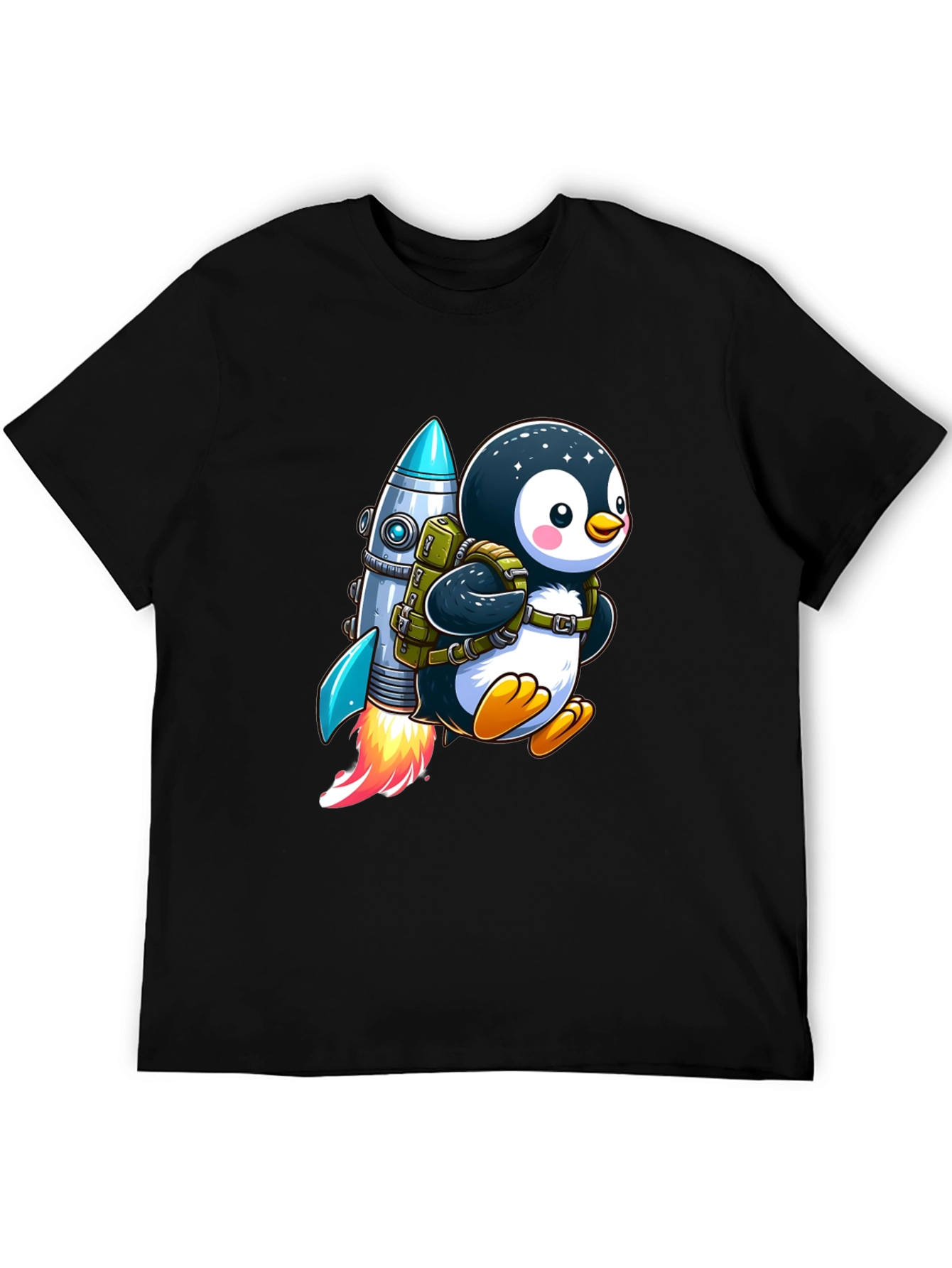Black Penguin Astronaut T-Shirt view 5