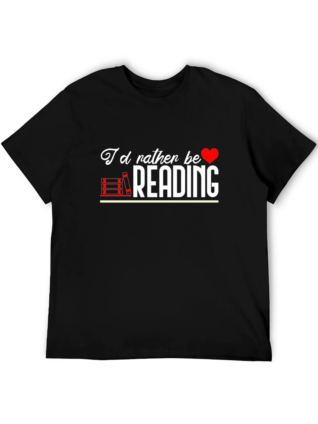 Black I'd Rather Be Reading Graphic Tee view 5