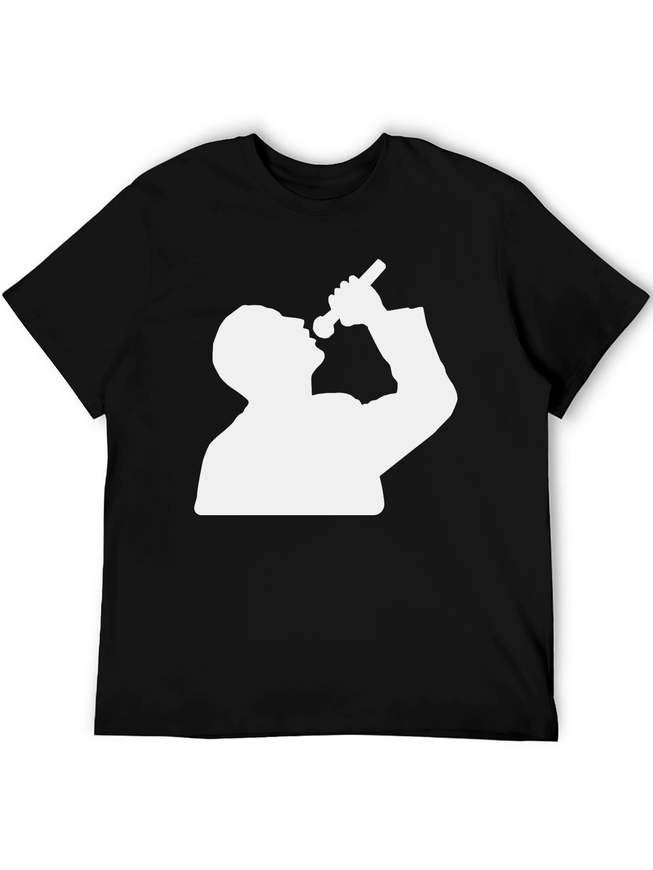 Black Silhouette Singer Graphic Tee - Black Cotton Blend T-Shirt view 5