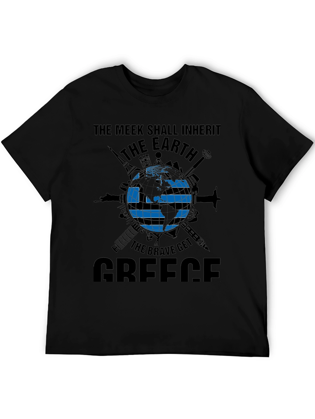 Black Greece Earth T-Shirt view 5