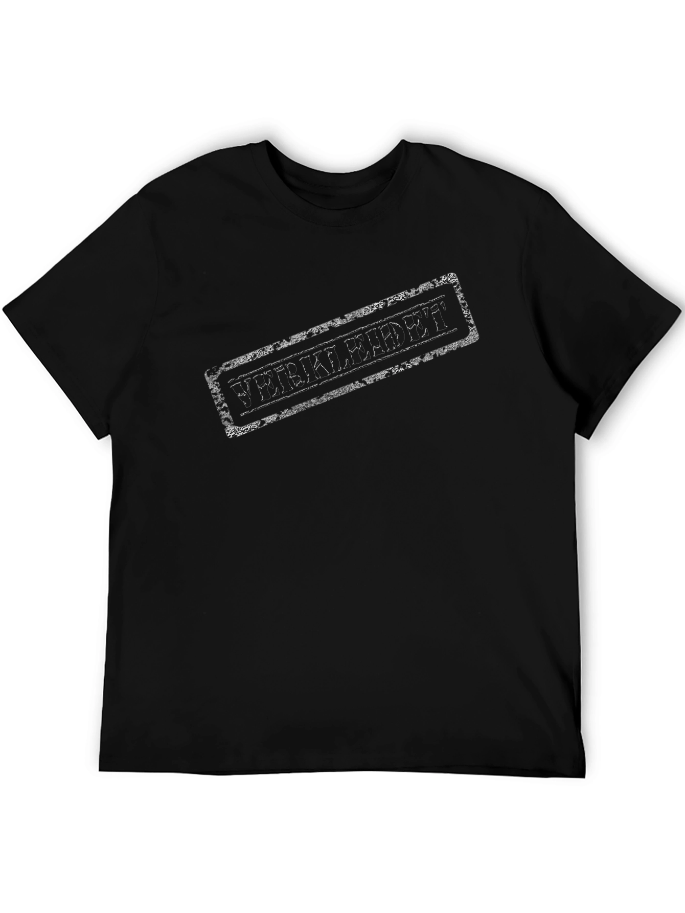 Black Black T-Shirt with Distressed Stamp Graphic view 5