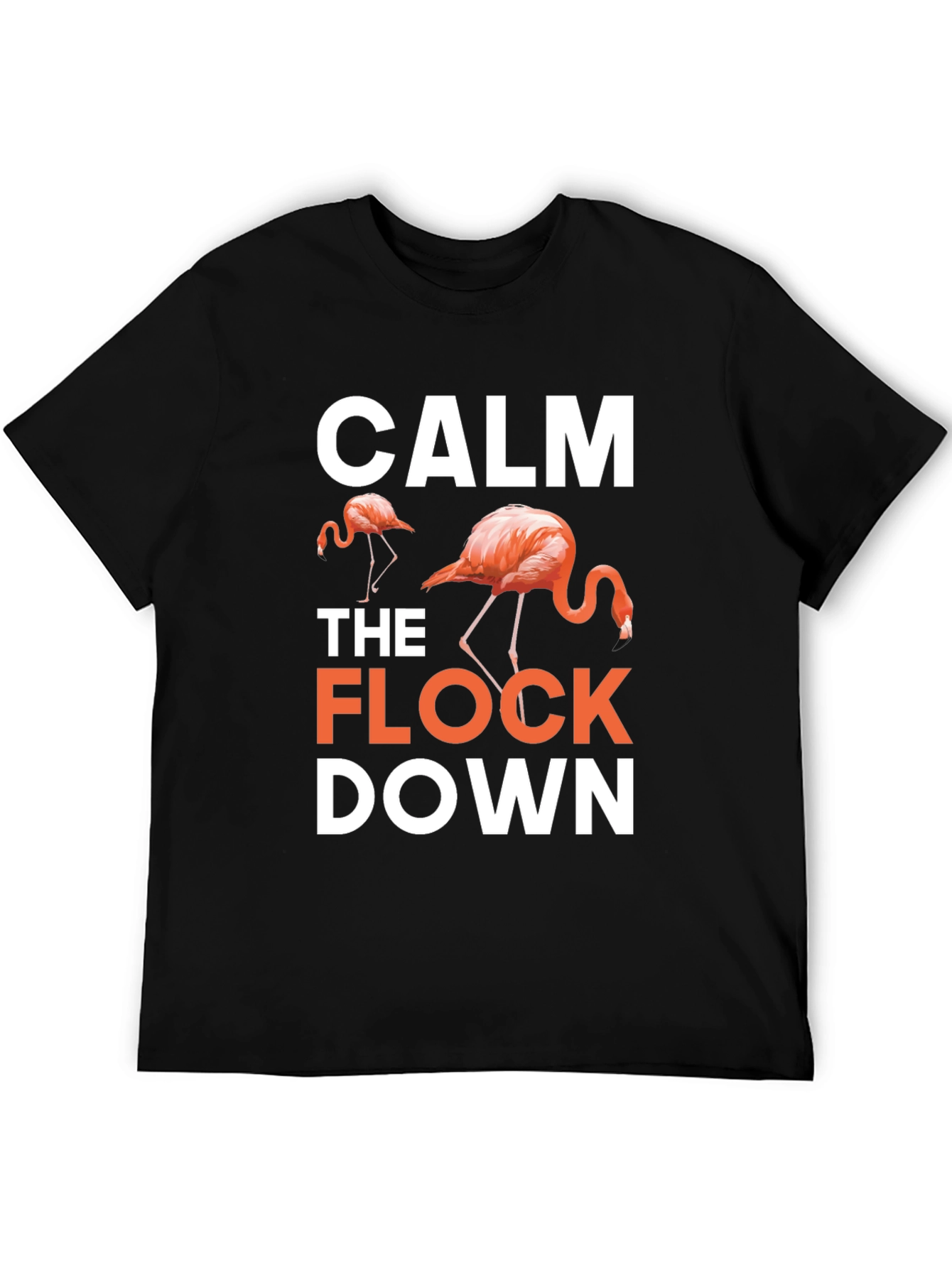 Black Calm The Flock Down Black Graphic T-Shirt view 5