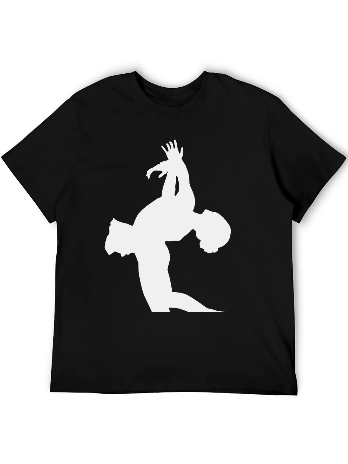 Black Gymnast Silhouette Graphic Tee - Black Cotton T-Shirt view 5