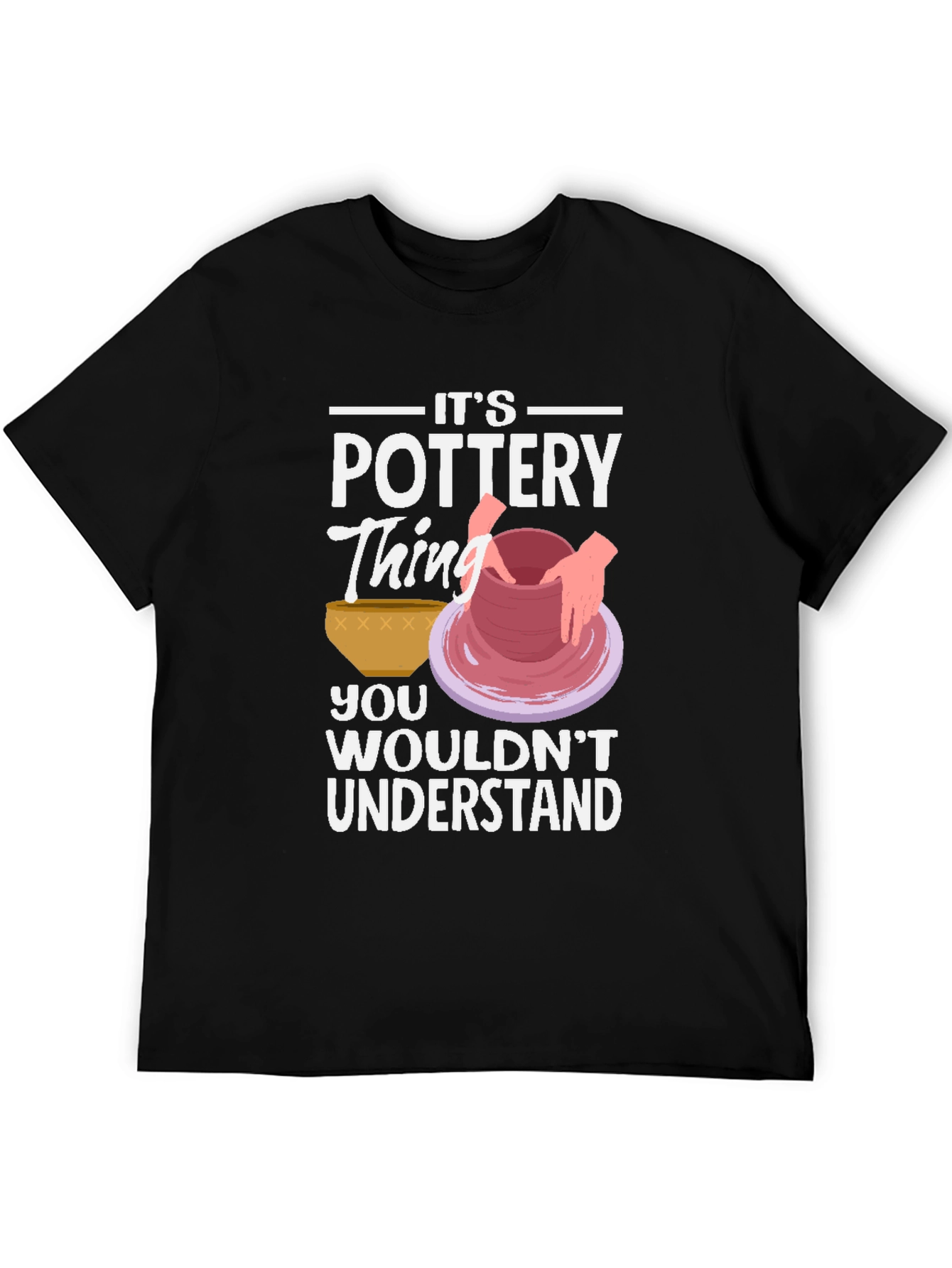 Black Pottery Thing Graphic T-Shirt - Unique Hobby Tee view 5