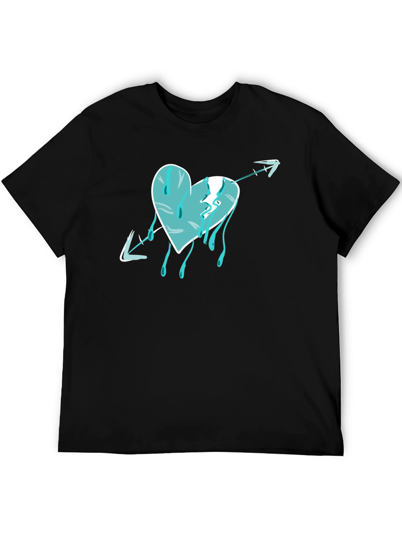 Black Heart Arrow Drip Graphic T-Shirt view 5
