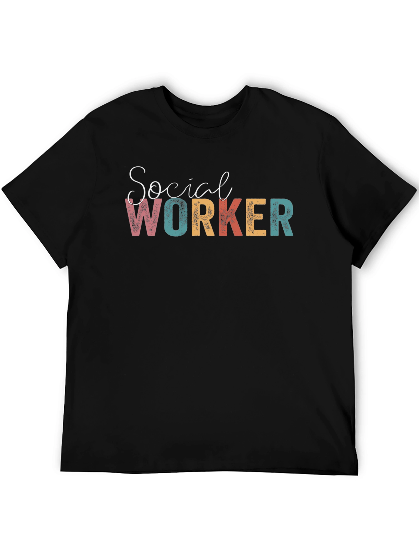 Black Social Worker Graphic Tee - Unisex Cotton T-Shirt view 5