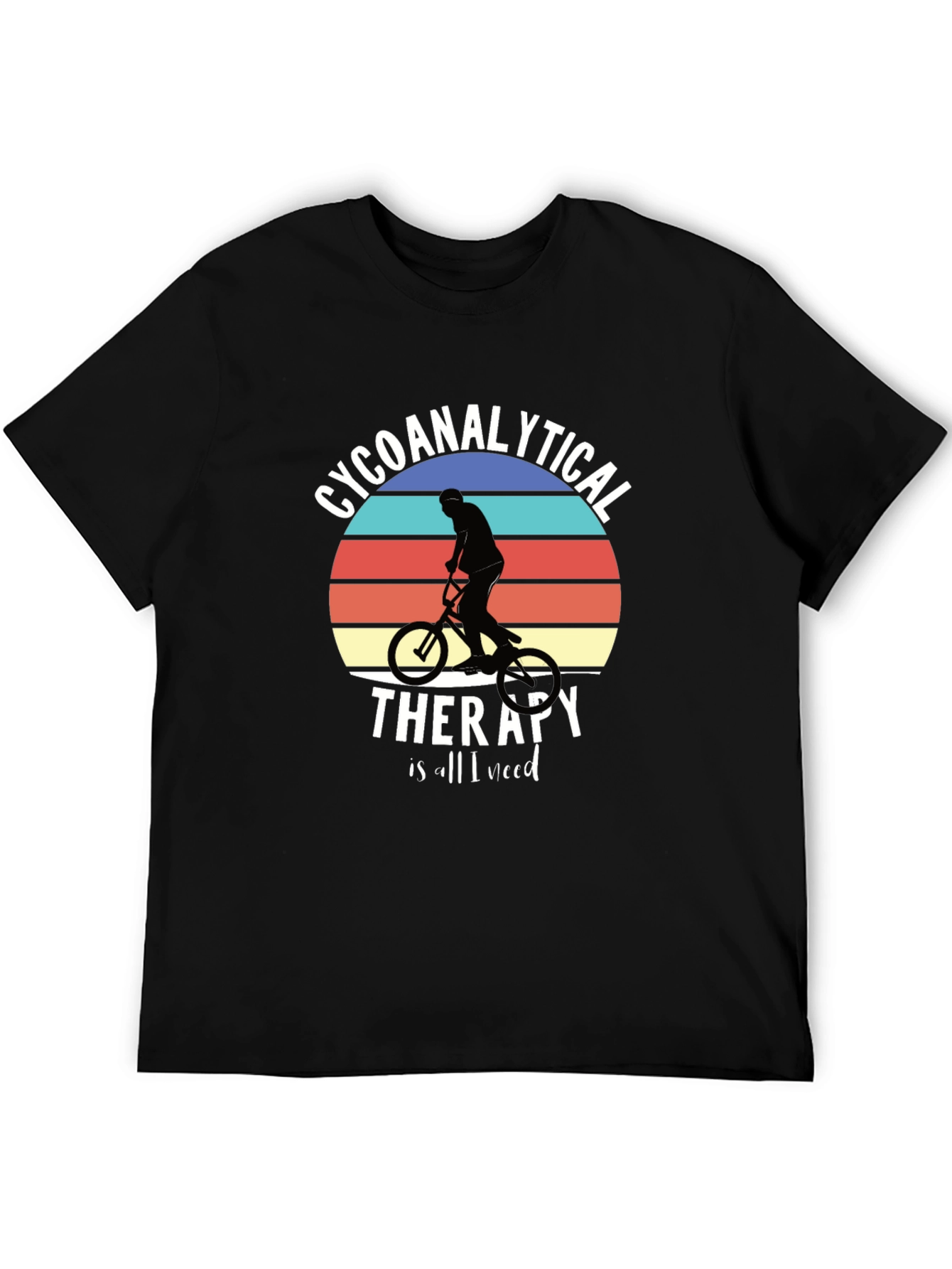 Black Psychoanalytical Therapy Biking T-Shirt view 5