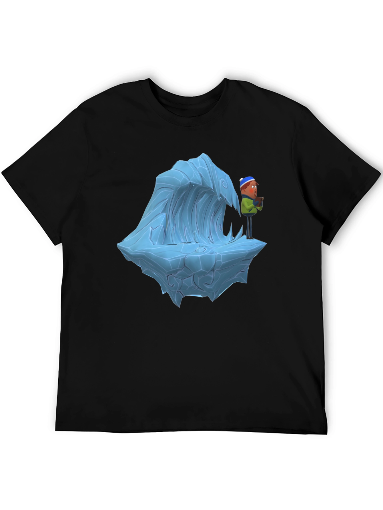 Black Cartoon Ice Wave T-Shirt view 5