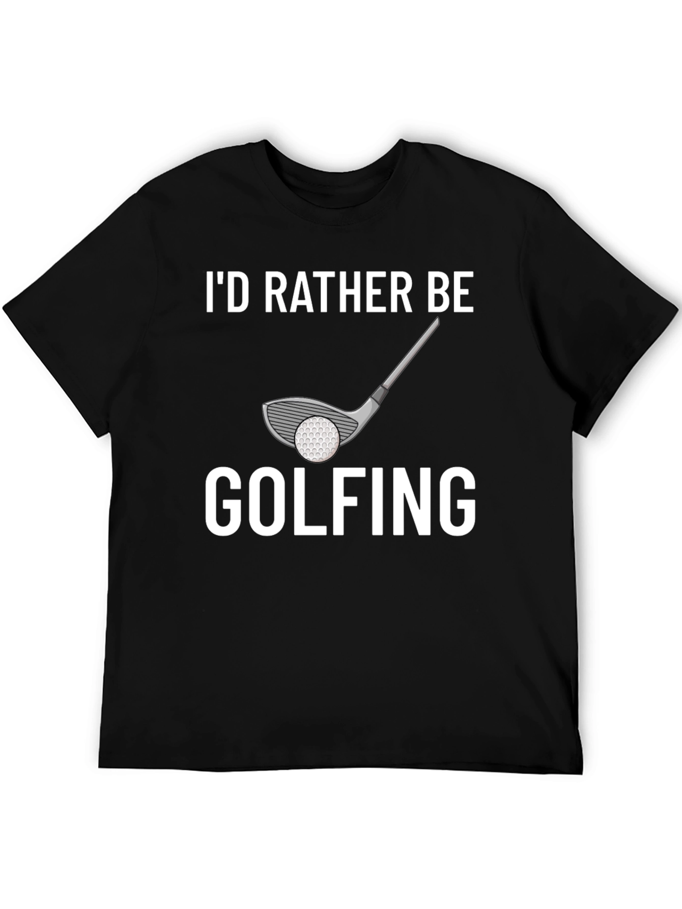 Black I'd Rather Be Golfing Tee - Black Cotton Blend Shirt view 5