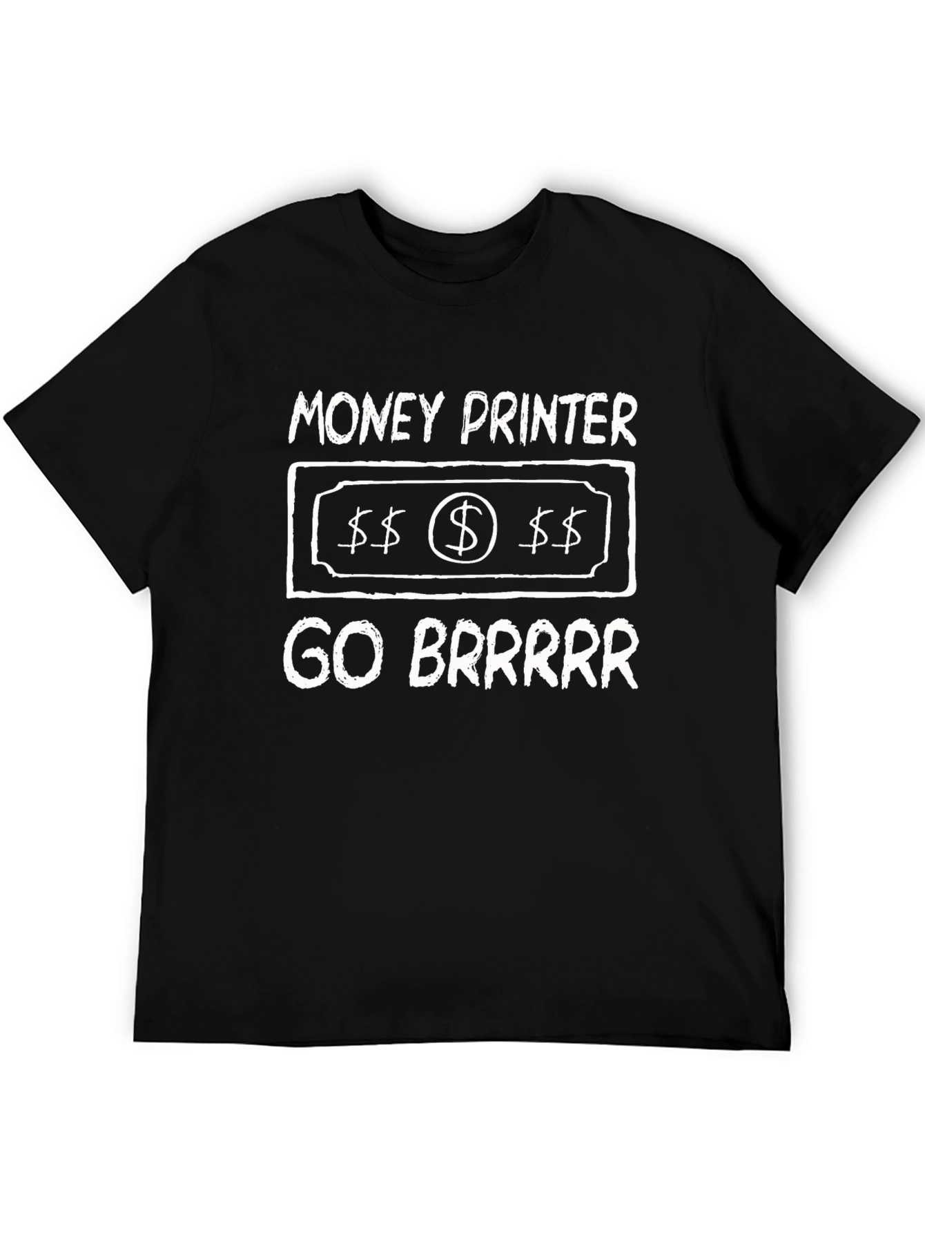 Black Money Printer GO BRRR T-Shirt view 5