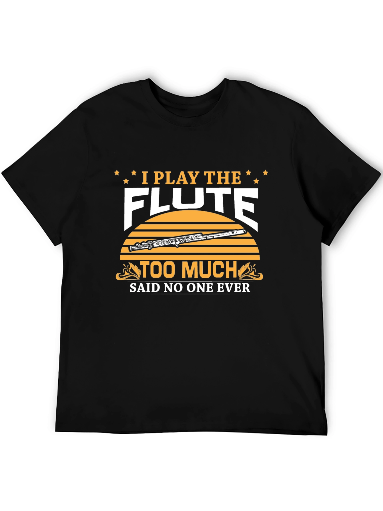 Black Flute Player T-Shirt: I Play the Flute Too Much view 5