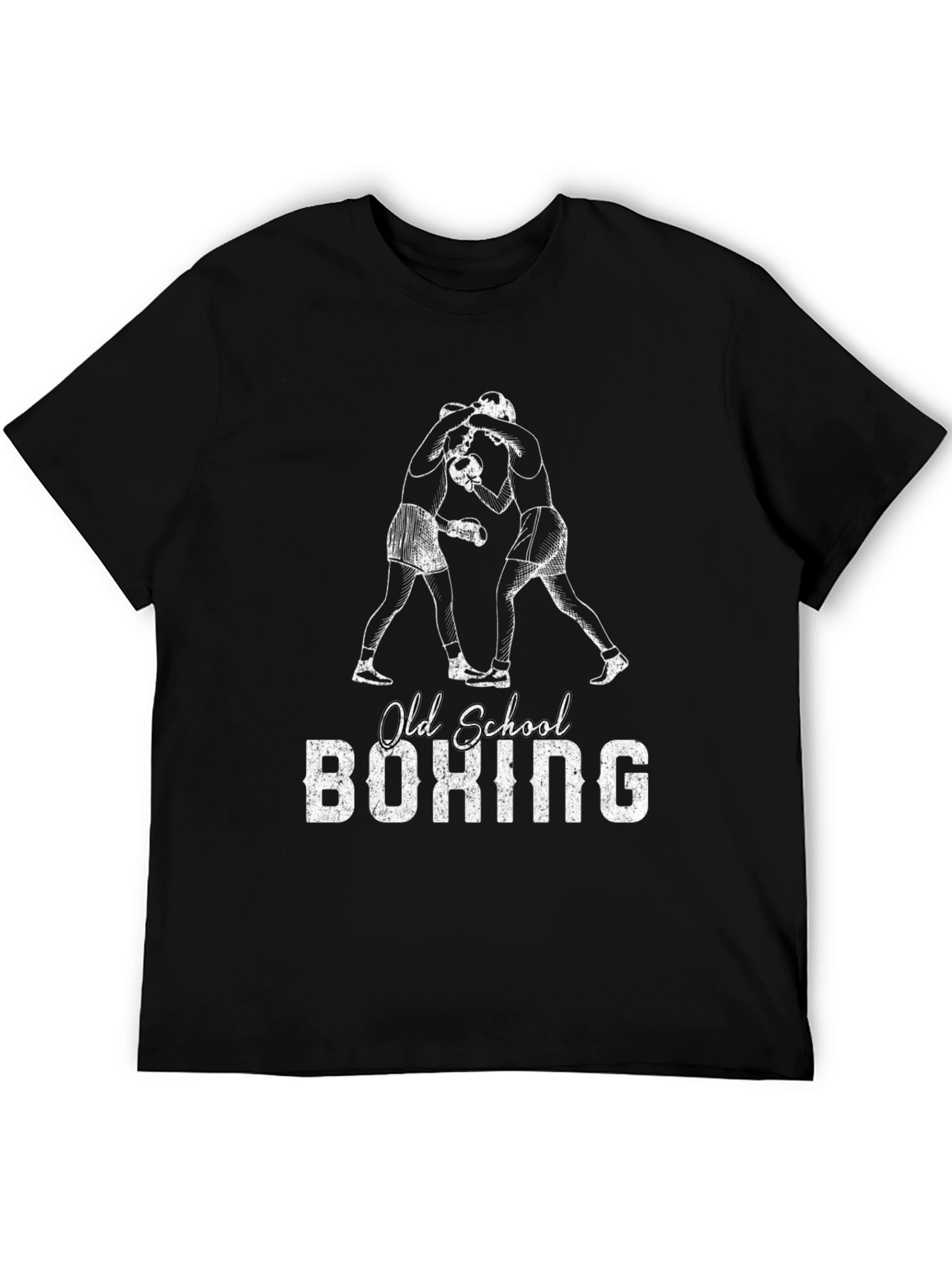 Black Old School Boxing Graphic T-Shirt - Black view 5