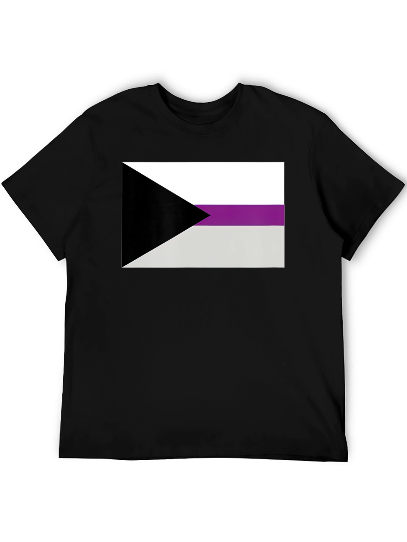 Black Demisexual Pride Flag Graphic T-Shirt - Black Cotton Blend Tee view 5