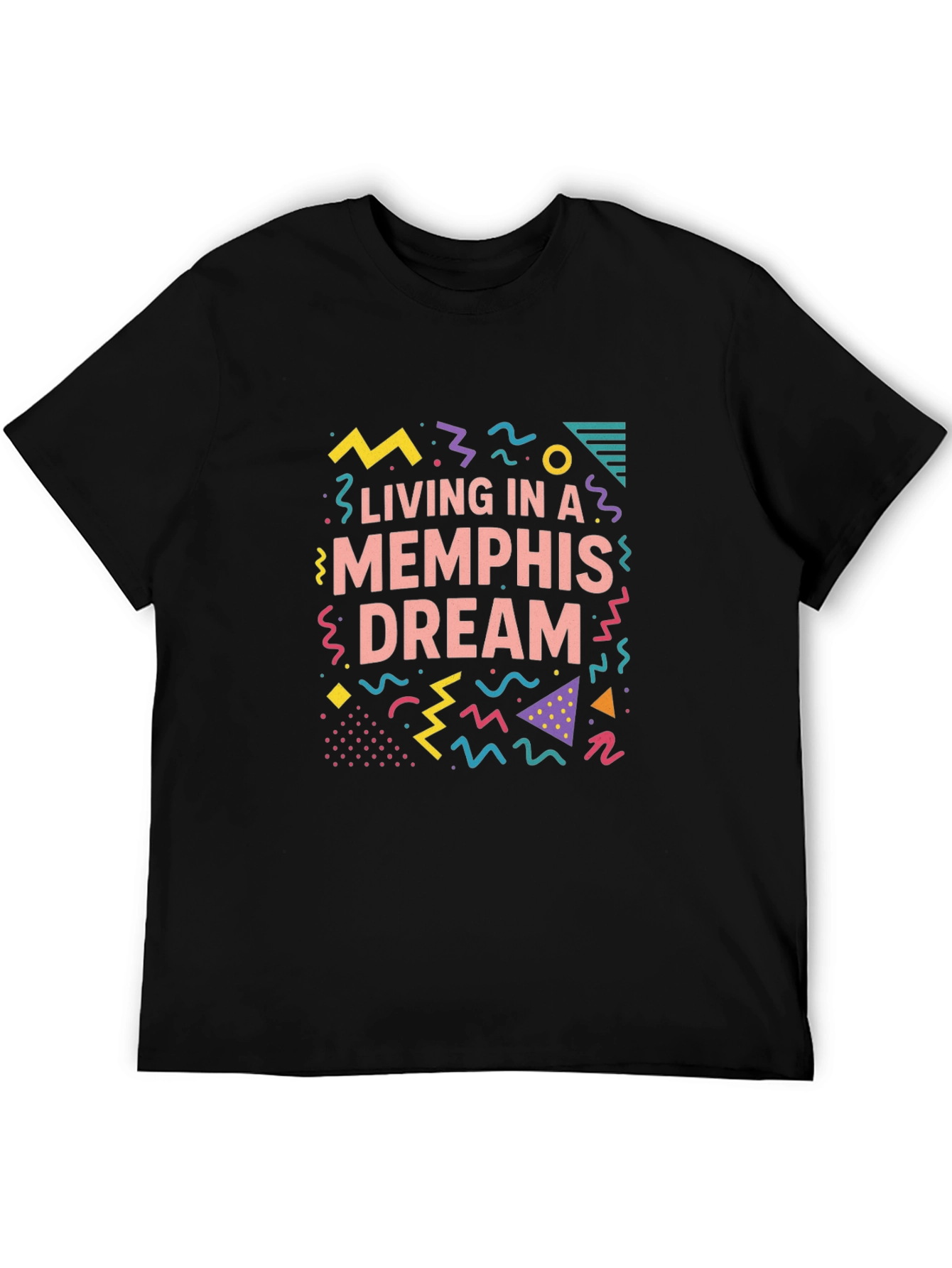 Black Living in a Memphis Dream Graphic T-Shirt view 5