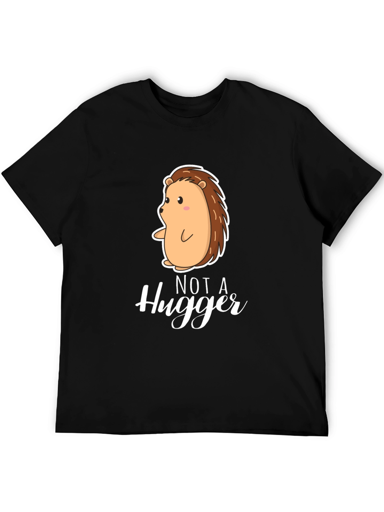 Black Not A Hugger Hedgehog Graphic Tee view 5