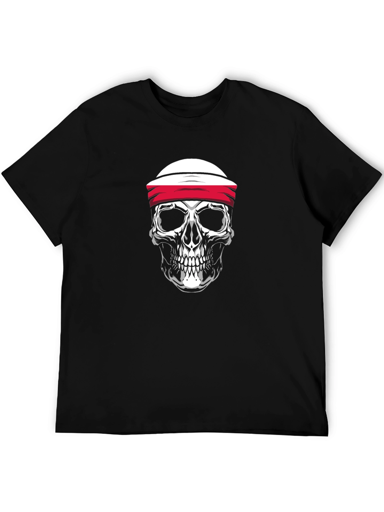 Black Skull Graphic Print T-Shirt - Black view 5