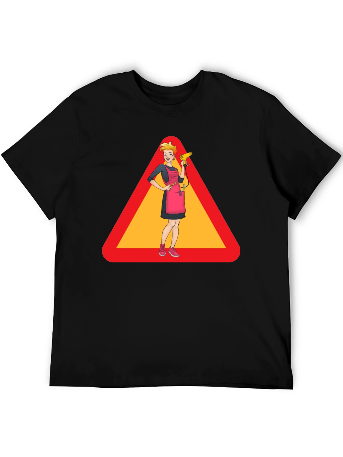 Black Caution: Stylish Hairdresser T-Shirt view 5