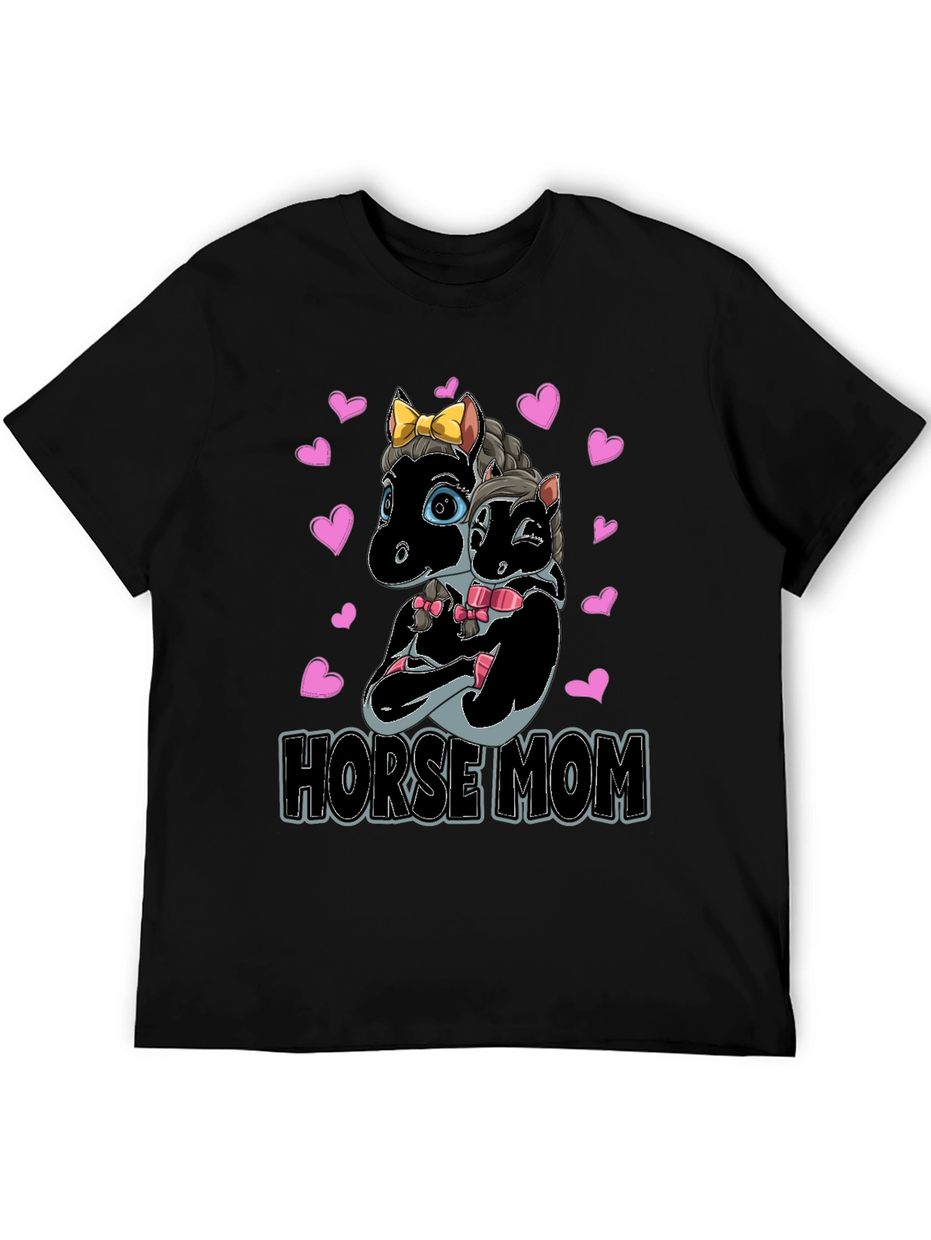 Black Horse Mom T-Shirt - Cute Horse Design view 5