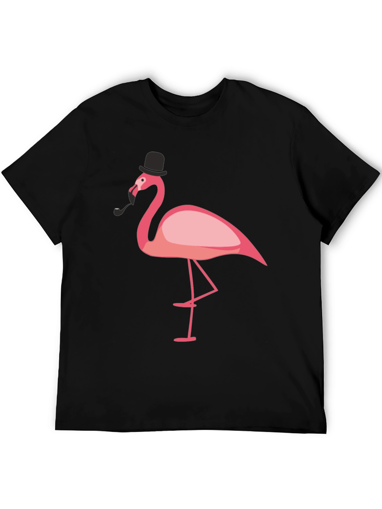 Black Stylish Flamingo Graphic Tee view 5