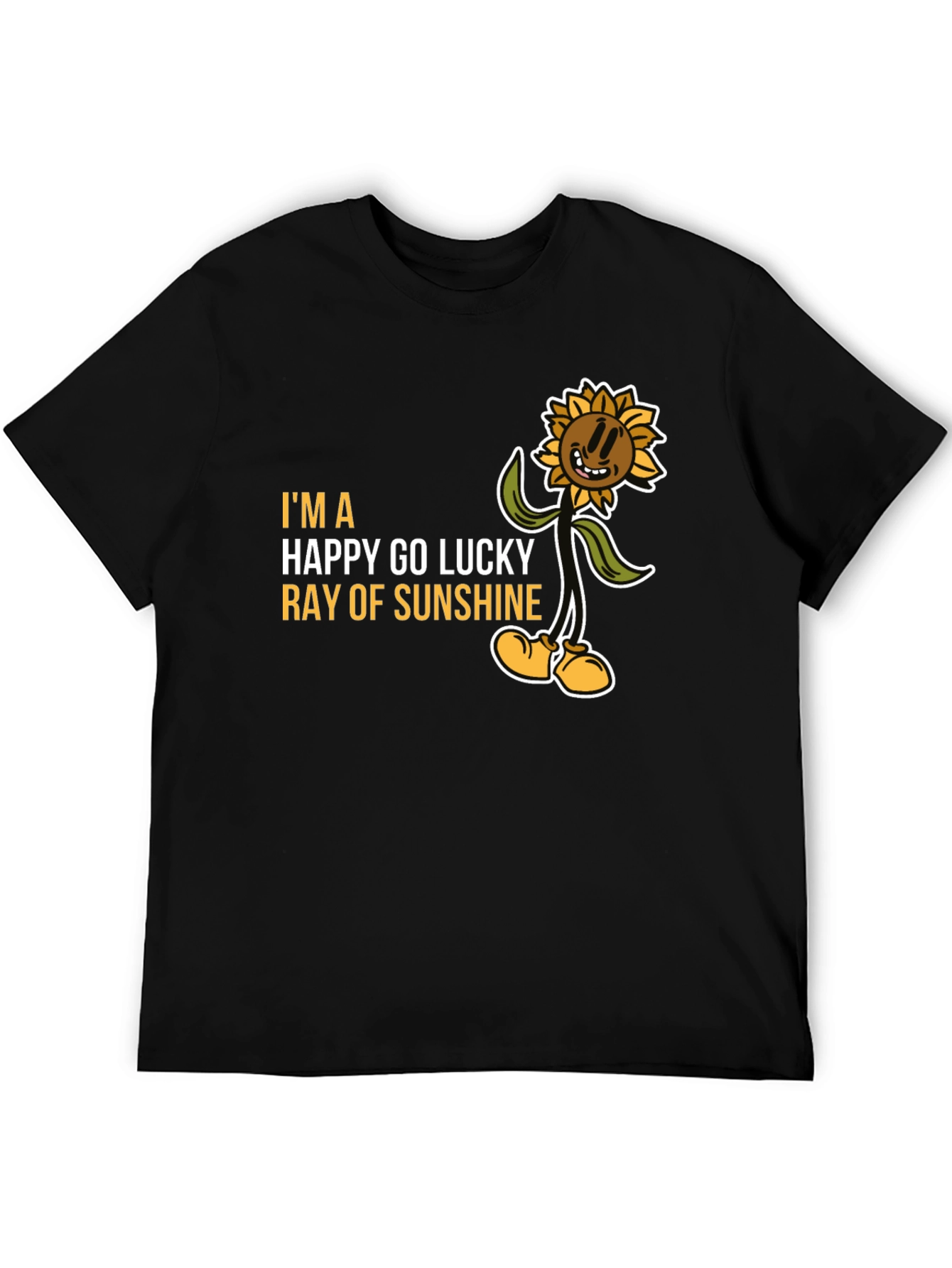 Black Happy Go Lucky Ray of Sunshine Graphic Tee view 5