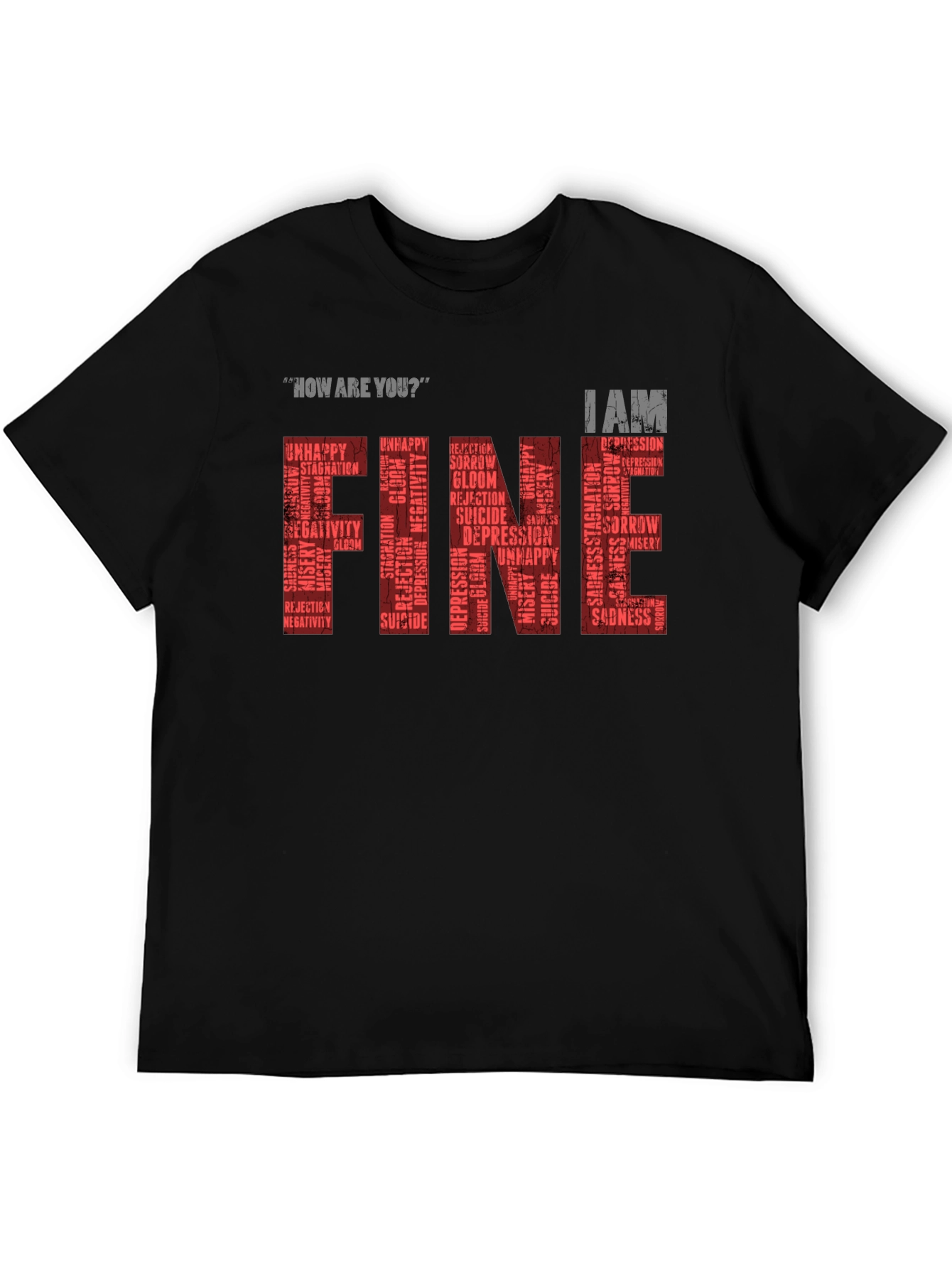 Black Fine T-Shirt: Mental Health Awareness Graphic Tee view 5