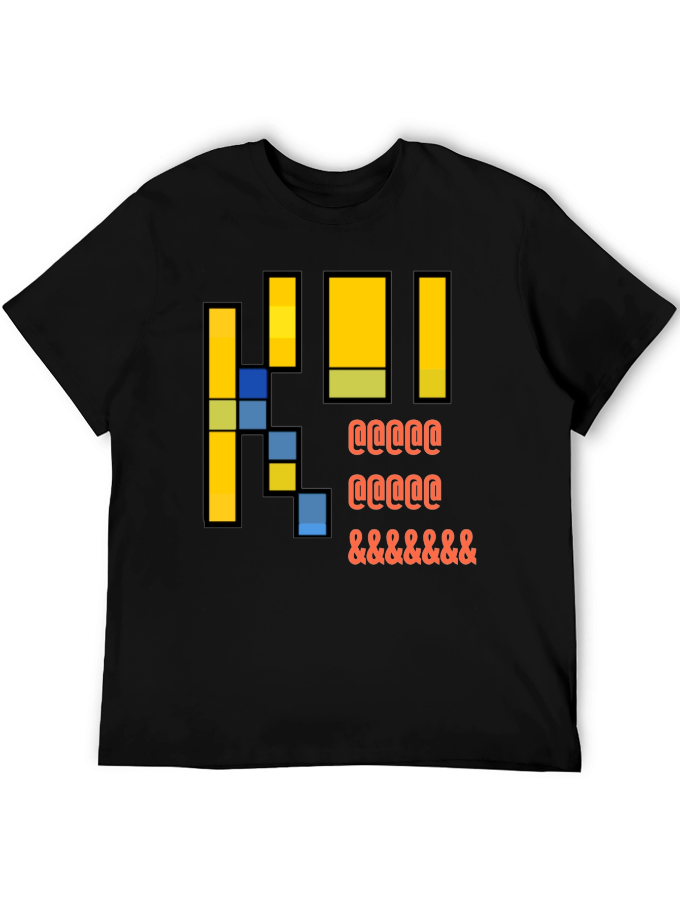 Black Pixel Art Graphic T-Shirt - Casual Black Tee view 5