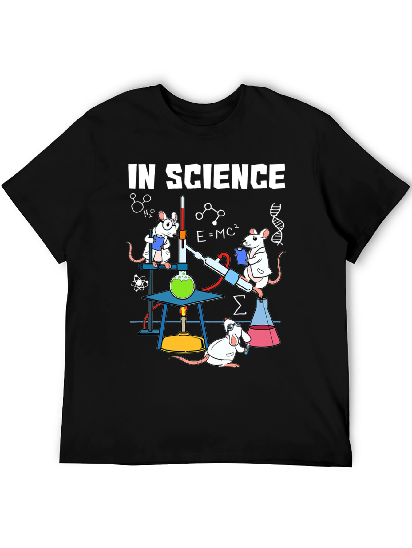Black Science Rat T-Shirt - Black Cotton Blend Tee view 5