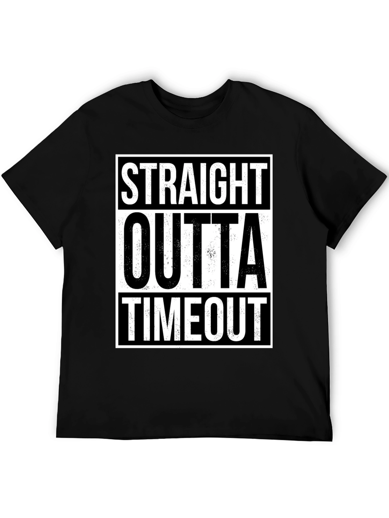 Black Straight Outta Timeout Graphic T-Shirt view 5