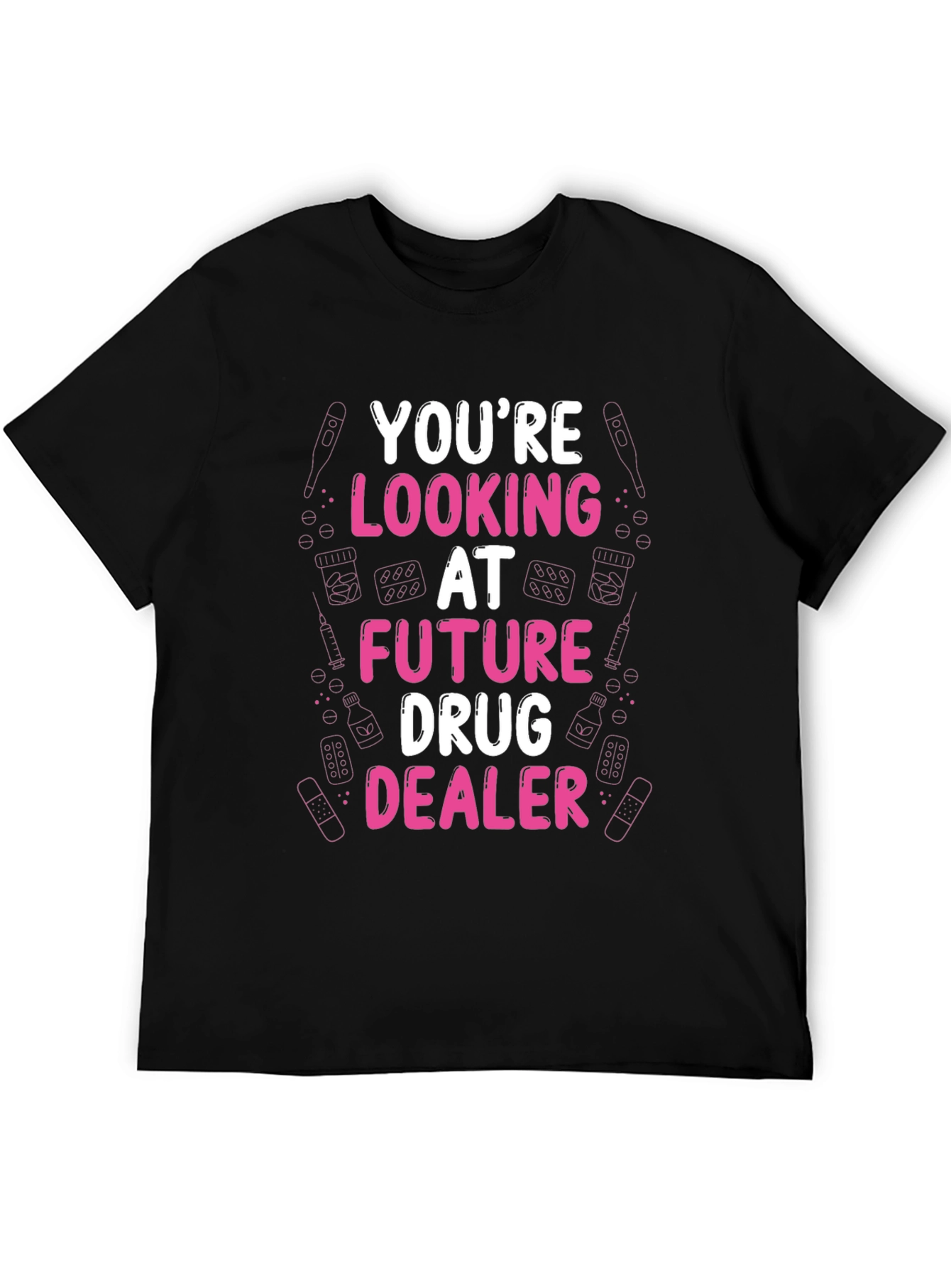 Black Future Drug Dealer Funny Graphic T-Shirt view 5